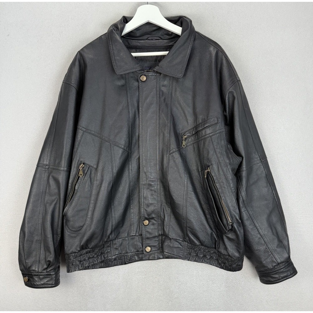 Vintage Falcon Bay Men's Sz XL Black Biker Core Motor core Y2K Leather Jacket